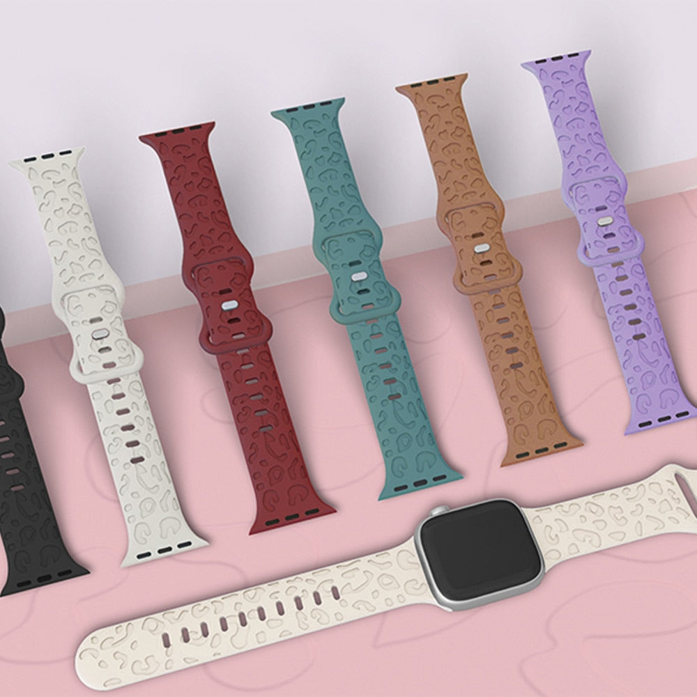 Strap For Apple Watch Band 45mm 44mm 42mm 41mm 40mm 49mm 38mm 40 mm Engraved bracelet iwatch series ultra 7 se 3 6 8 5 4