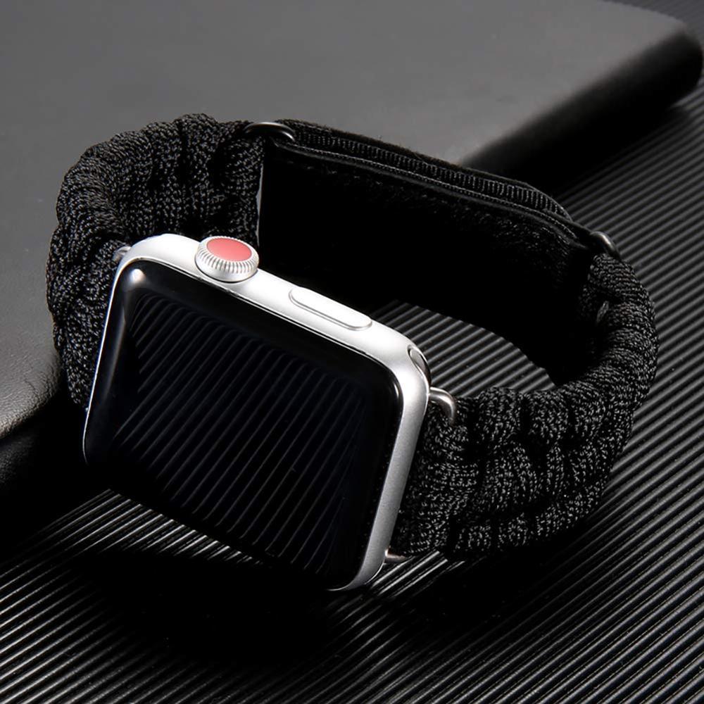 Watchbands case+Survival Rope strap For Apple watch band 44 mm 40mm iWatch 42mm 38mm Outdoors Leather clasp Bracelet Apple watch 5 4 3 2 1|Watchbands