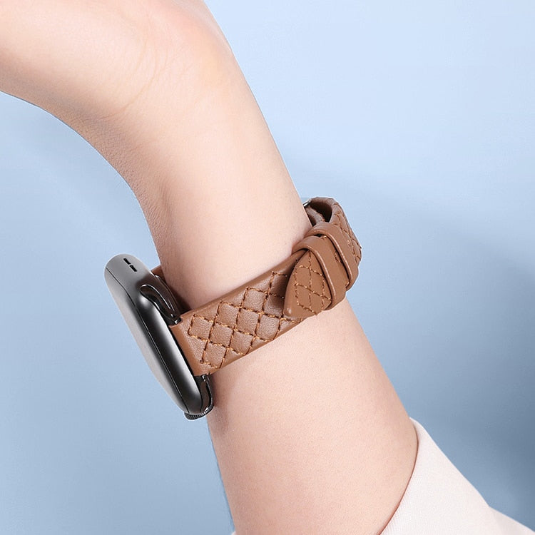 Apple Watch Band Series 7 6 5 4 Stylish Leather Bracelet for iWatch 38mm 40mm 41mm 42mm 44mm 45mm Wristband |Watchband|