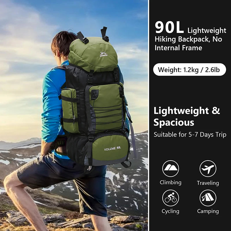 90L Tactical Camping Backpacks Military Bag For Men Women Backpack Lar –
