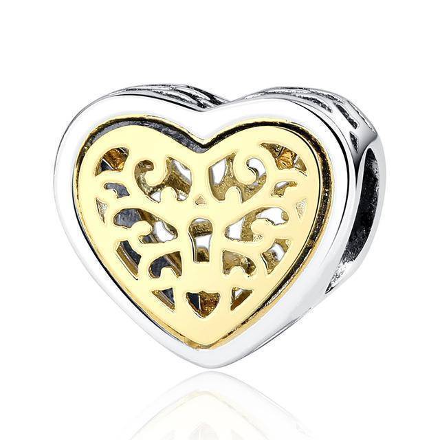 charm & Beads YW20045 Two Tone, Gold plated, 925 Sterling Silver Charm beads