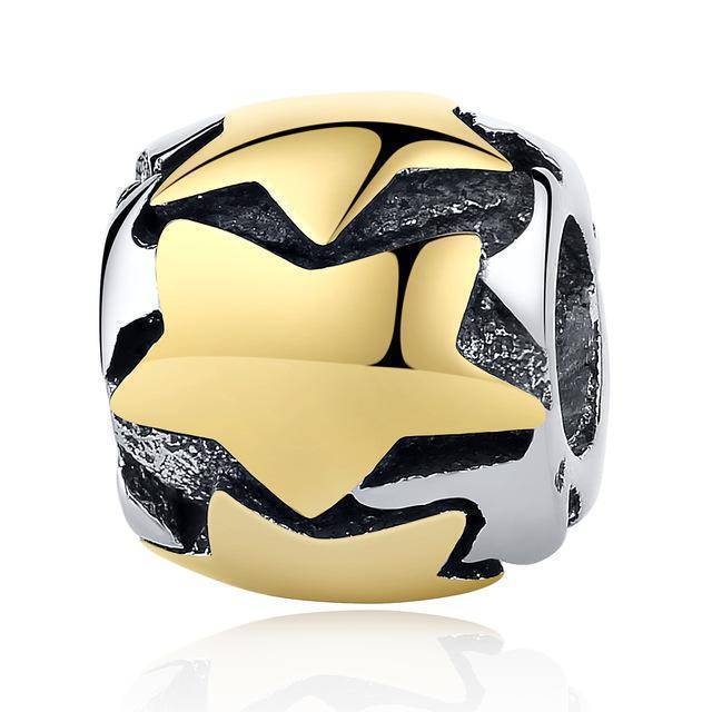charm & Beads YW20313 Two Tone, Gold plated, 925 Sterling Silver Charm beads