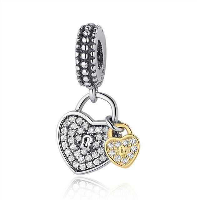 charm & Beads yw20632 Two Tone, Gold plated, 925 Sterling Silver Charm beads