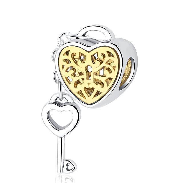 charm & Beads yw28062 Two Tone, Gold plated, 925 Sterling Silver Charm beads