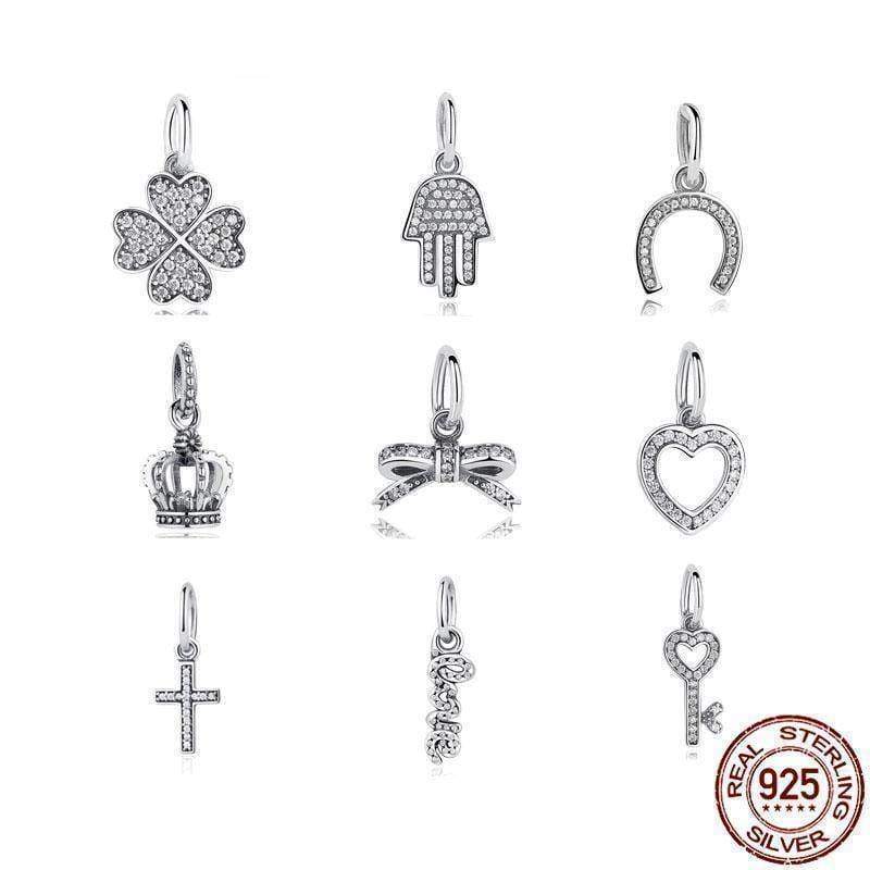 24 Styles,  925 Sterling Silver Simple Signs, Charms - Fit Charm Bracelet