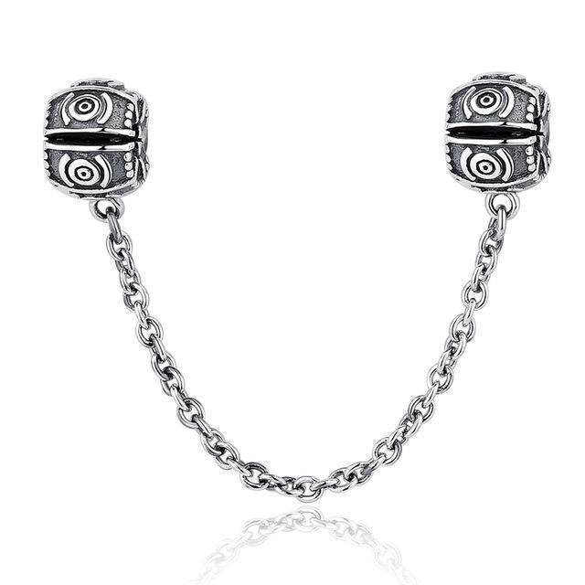 14 Styles, Authentic 925 Sterling Silver Safety Chain Beads Fit Pan Bracelets