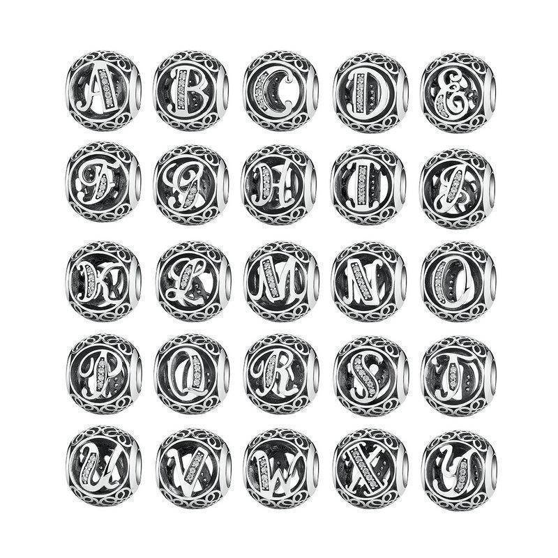 925 Sterling Silver Vintage A-Z Letter Alphabet Charms