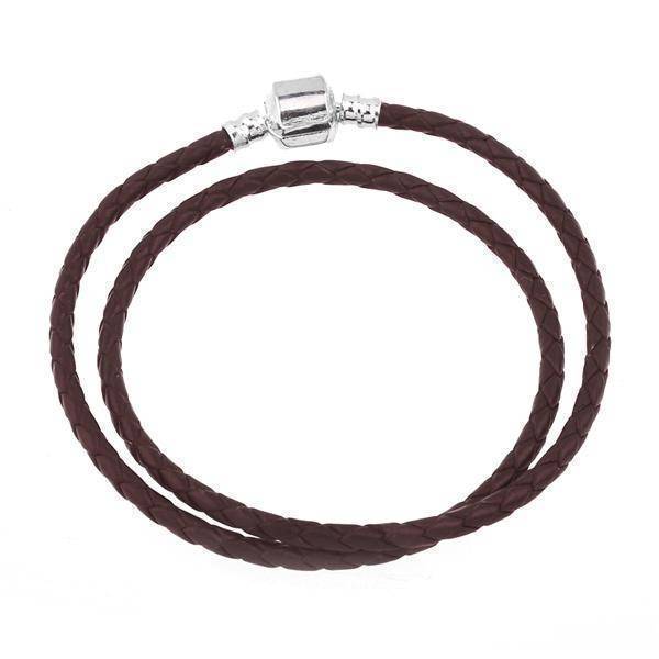 27 styles, 3MM Genuine Leather Bracelet Chain Fit PAN Charms