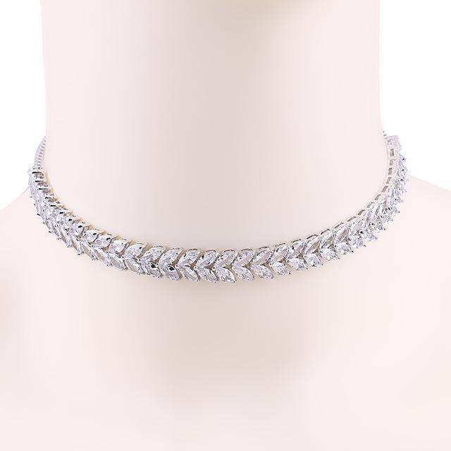  Cupimatch 4PCS Cubic Zirconia Choker Set Wide Shinning  Rhinestone Crystal Adjustable Collar Necklace for Women: Clothing, Shoes &  Jewelry