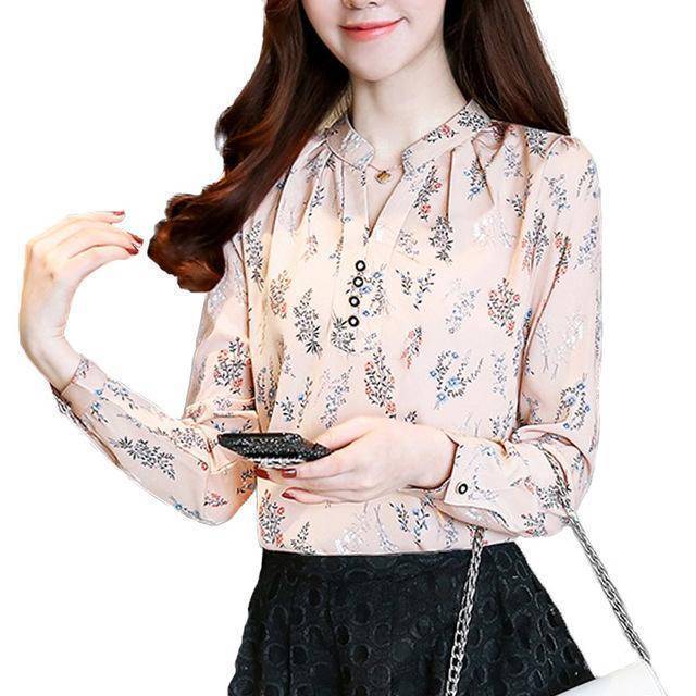 Clothing 03 / S (US 4) Print Women Blouse Autumn Winter Shirt Blusas Kimono Hem 8 Color Loose Blouse Long-sleeve Top Tee Plus Size (US 4-16W)