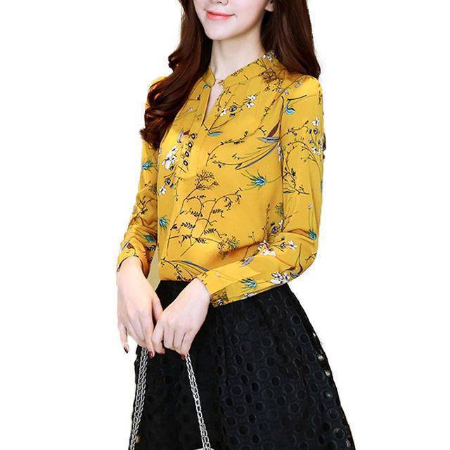 Clothing 05 / S (US 4) Print Women Blouse Autumn Winter Shirt Blusas Kimono Hem 8 Color Loose Blouse Long-sleeve Top Tee Plus Size (US 4-16W)