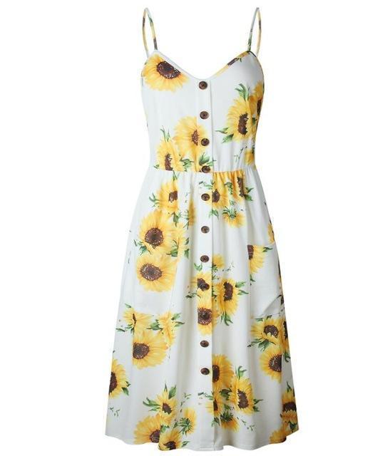www.Nuroco.com - Summer Floral Bohemian Beach Dress Women Vintage Single-Breasted Bandage Party www.Nuroco.com - Summer Floral Bohemian Beach Dress Women Vintage Single-Breasted Bandage Party