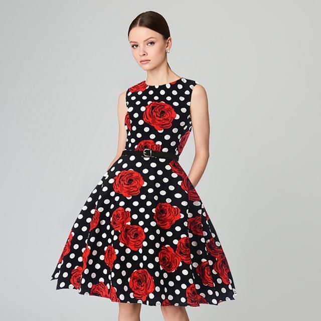 Clothing 15 / S (US 8-10) Plus Size - Vintage Elegant  Sleeveless Dress (US 8-16W)