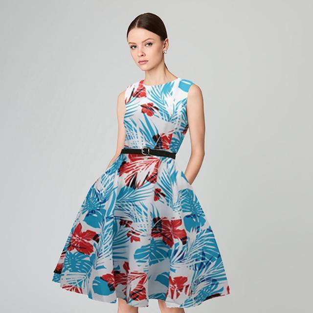 Clothing 16 / S (US 8-10) Plus Size - Vintage Elegant  Sleeveless Dress (US 8-16W)