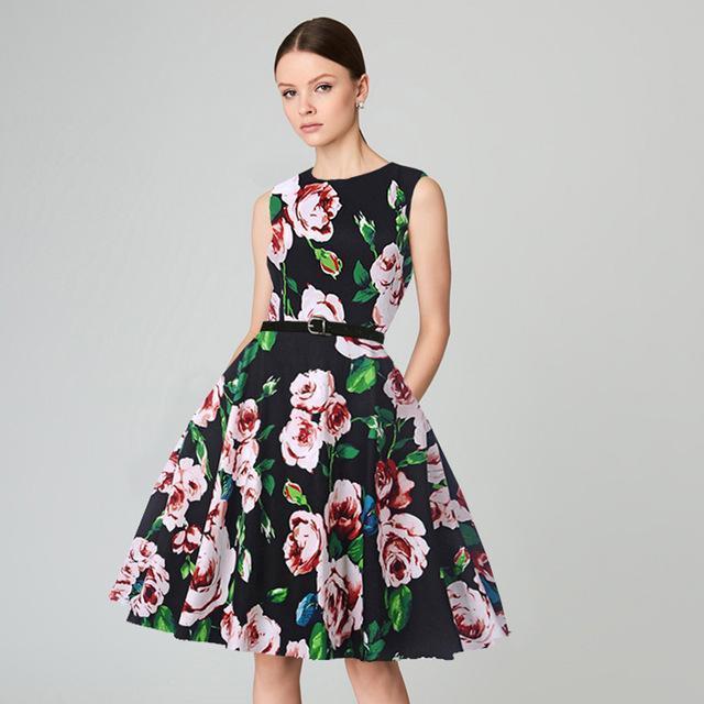 Clothing 18 / S (US 8-10) Plus Size - Vintage Elegant  Sleeveless Dress (US 8-16W)