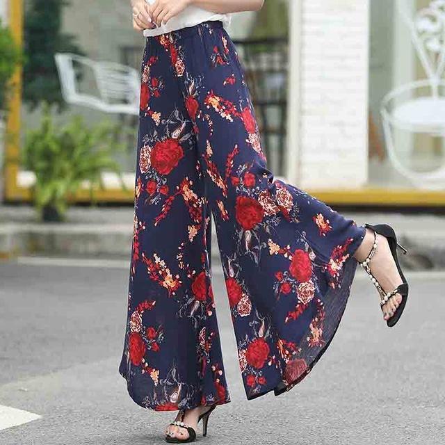 16 Jeans Women Skinny High Waist Floral Printed Flare Pants Casual
