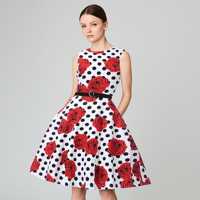 Clothing 21 / S (US 8-10) Plus Size - Vintage Elegant  Sleeveless Dress (US 8-16W)