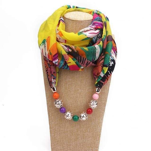 Clothing 3 / one size New Pendant Scarf Necklace, Bohemia Necklaces For Women Scarves, Chiffon Pendant Jewelry Wrap Choker