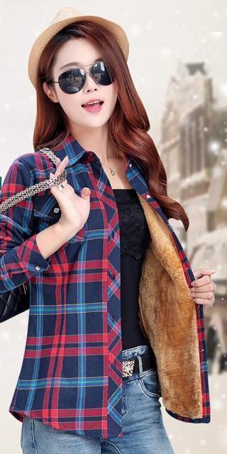 Women Autumn Winter Warm Blouses Tops Blusa - Main Image