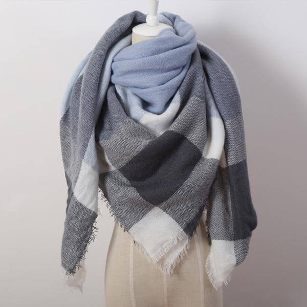 clothing aqua Oversize Solid Color Winter Square Scarf, XL Women Blankets,  Luxury Shawl 140cm x 140cm