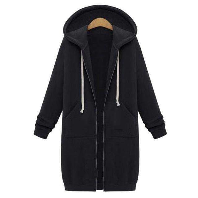 clothing Black / S Oversized S-5XL Long Hoodies Coat with Pockets