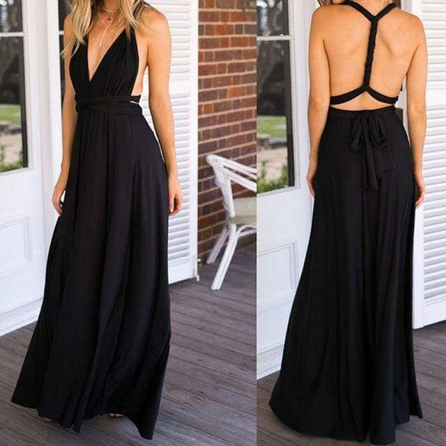 Clothing black / S (US 10-12) Plus Size - The Wonder Maxi Dress, Beautiful Infinity multi way convertible dresses  (US 10-16W)