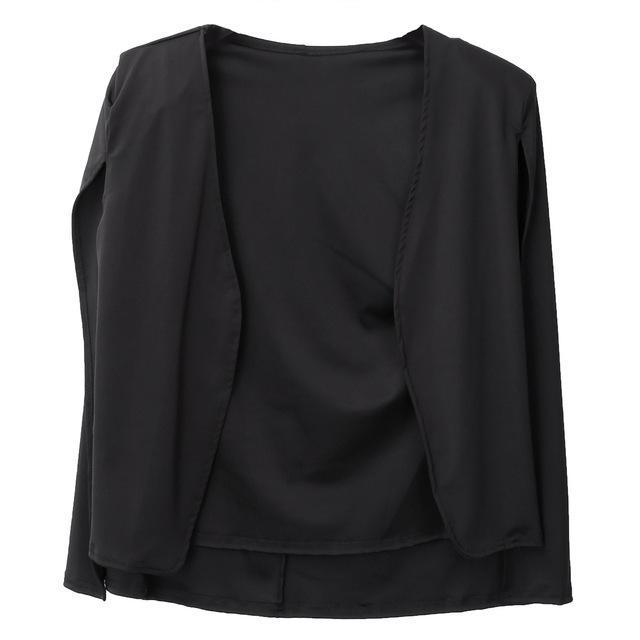 clothing Black / S (US 4-6) Cloak Cape Blazer Lapel Split with Pockets (US 4-12)