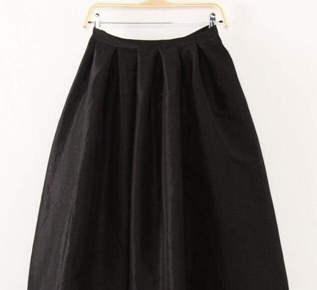 Clothing Black / S (US 4-6) Plus Size - Maxi Long Skirt Floor Length High Waisted Skirts 115 cm (US 4-18W)