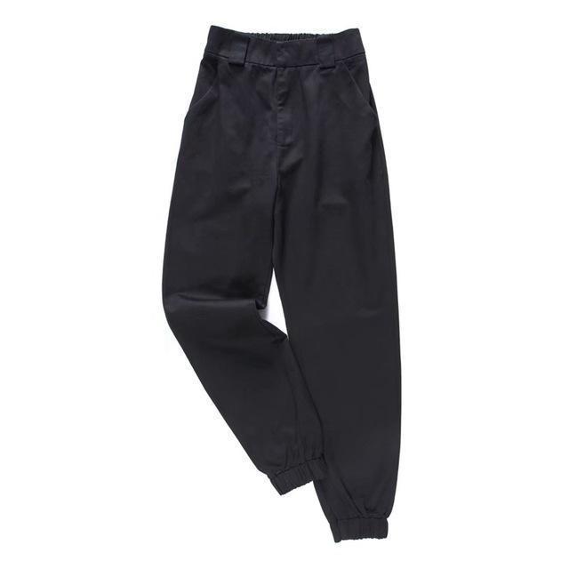 Ankle-Tied Black Cargo Pants Women Cotton Loose Harem Pants Spring Function Trousers  High Waist Casual Joggers Women Streetwear - AliExpress