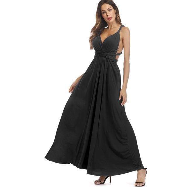 Black Infinity Dress - Long Black Convertible Dress