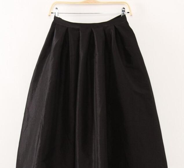 Clothing Black / XL (US 12-14) Maxi Long Skirt Floor Length Ladies High Waisted Skirts  (US 4-20W)