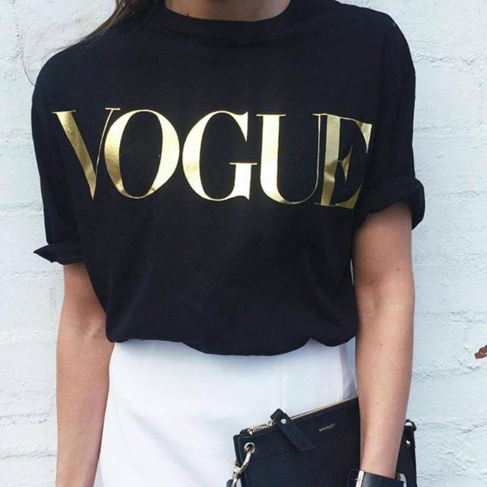 clothing Black / XXS Vogue Tshirt, Plus Size XS-4XL - TS2