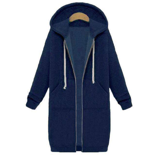 clothing Blue / S Oversized S-5XL Long Hoodies Coat with Pockets