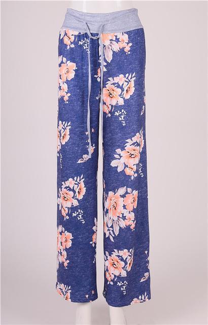 Loose Print Pink Flower Floral Harem Pants Capri Bottoms Sweatpants High  Waist Female Pants Women Summer Wide Leg Trousers (US 2-14)