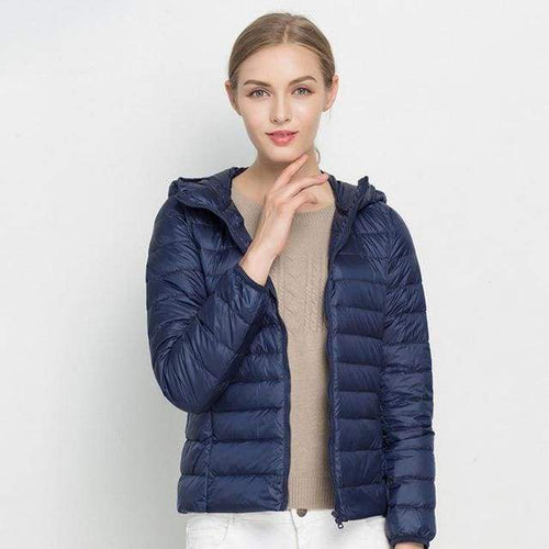 Dropship 11 Colors Winter Women Fashion Ultra Light Down Jacket Duck Down  Hooded Jackets Warm Slim Coat Female Solid Outwear Clothing to Sell Online  at a Lower Price