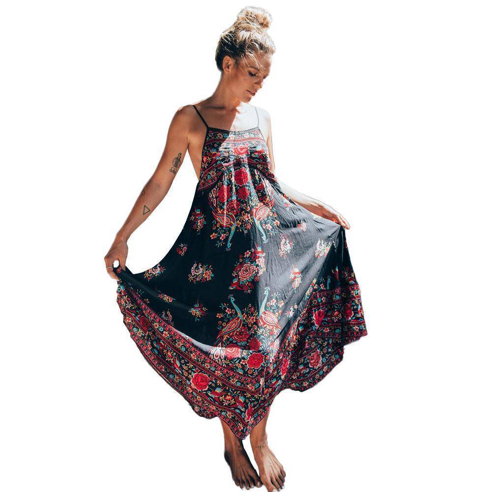 www.Nuroco.com - Boho Floral Maxi Dress Sleeveless Backless Long Summer Dress (US 10-16) www.Nuroco.com - Boho Floral Maxi Dress Sleeveless Backless Long Summer Dress (US 10-16)