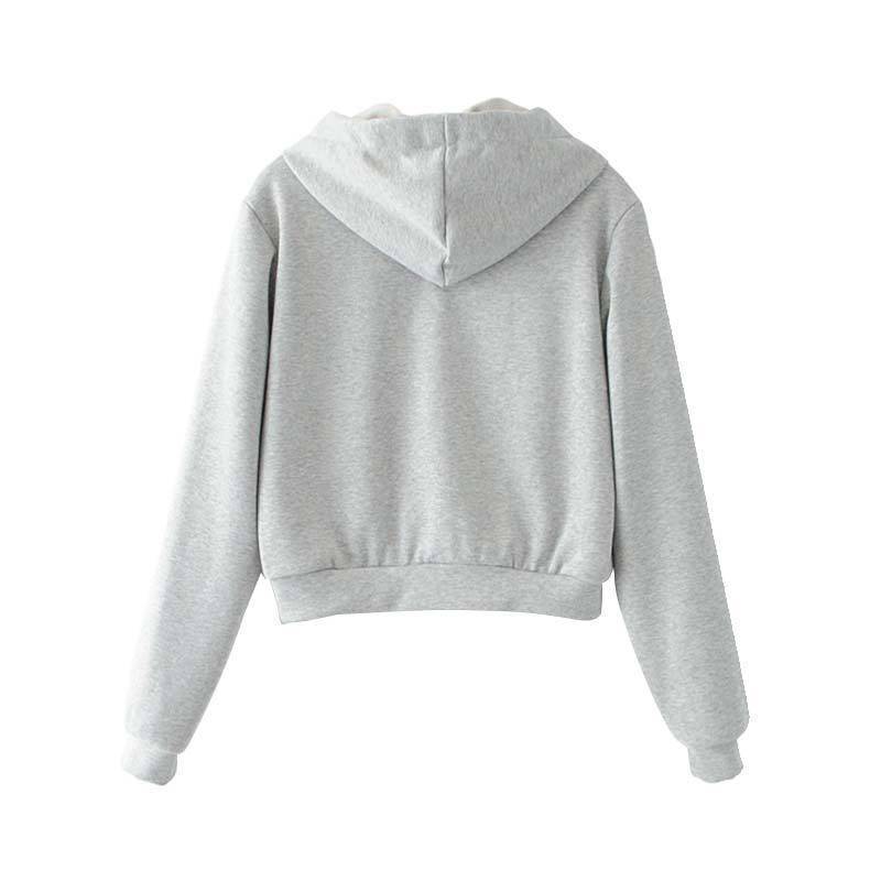 clothing Casual hooded short Crystal sweatshirt