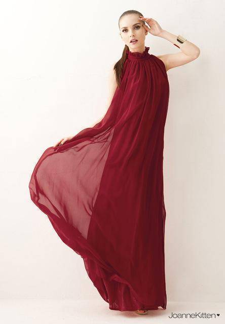 clothing Crimson / S Plus Size - Multi Wear Elegant Chiffon multi way convertible dress Dress (Up to US 18)