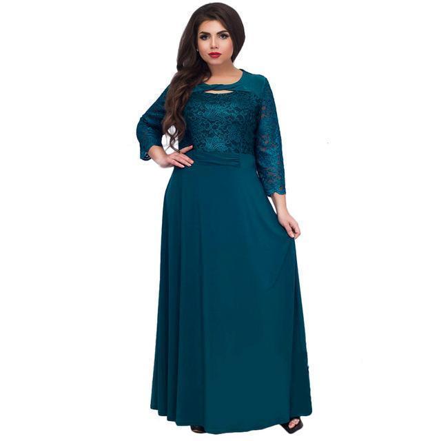www.Nuroco.com - Plus Size - Women Long Dress Maxi Autumn Winter Big Sizes Lace Patchwork Dress Sexy www.Nuroco.com - Plus Size - Women Long Dress Maxi Autumn Winter Big Sizes Lace Patchwork Dress Sexy