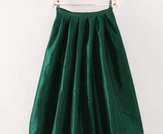 Clothing Dark green / S (US 4-6) Plus Size - Maxi Long Skirt Floor Length High Waisted Skirts 115 cm (US 4-18W)