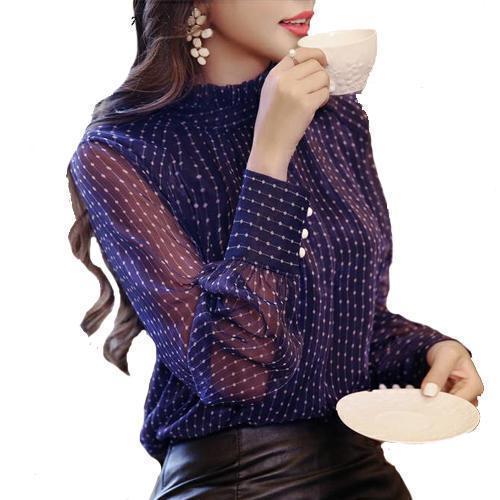 Clothing Dingaozlz Elegant Chiffon blouse Spring Women Tops blusa all-match Casual Office lady shirt korean fashion clothing (US 4-16)