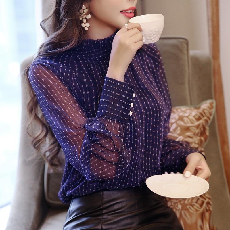Clothing Dingaozlz Elegant Chiffon blouse Spring Women Tops blusa all-match Casual Office lady shirt korean fashion clothing (US 4-16)