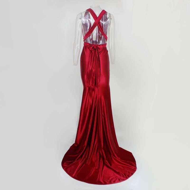 clothing Elegant backless satin silk Mermaid tail Wonder dress (US 4-14)