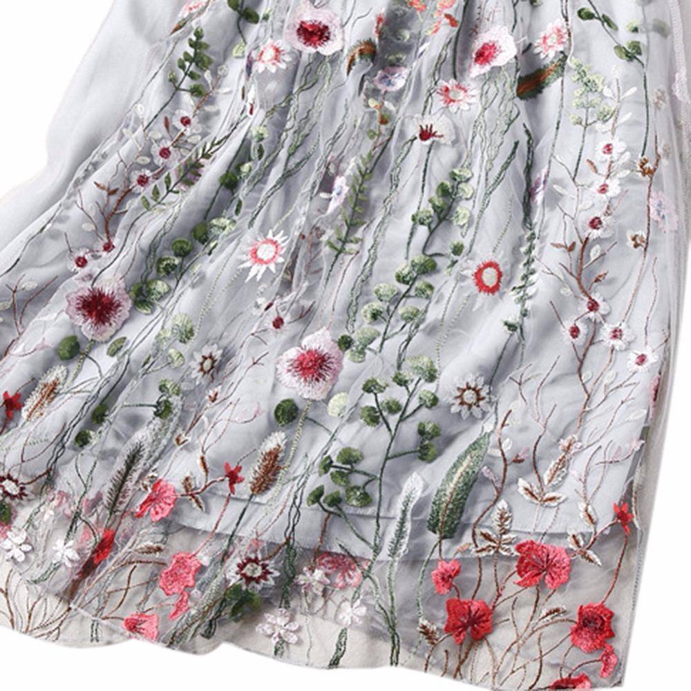 clothing Embroidery Ankle Floral Knee length Lining Dress US 10-12