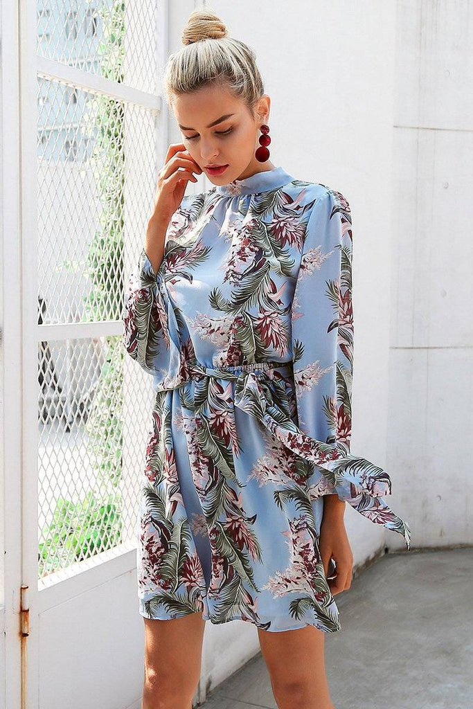 Clothing Flare sleeve floral print chiffon dress (US 6-14)