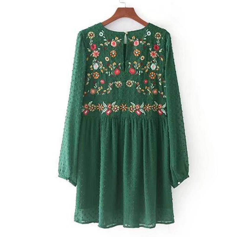 www.Nuroco.com - Floral Embroidery long shirt / Mini Dress (US 4 -10) www.Nuroco.com - Floral Embroidery long shirt / Mini Dress (US 4 -10)