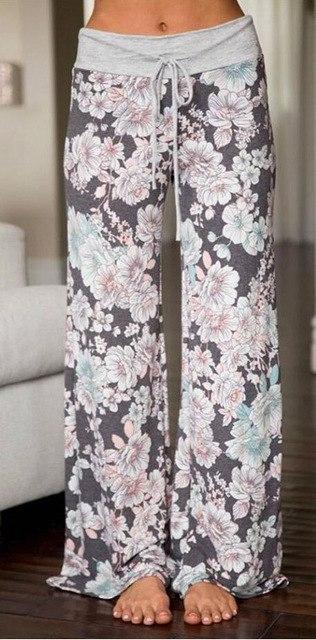 Formal Pants for Women Womens Flower Prinnted Linen Capri Pants