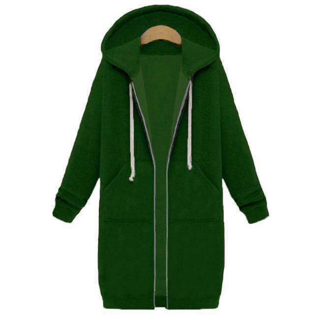 clothing Green / S Oversized S-5XL Long Hoodies Coat with Pockets