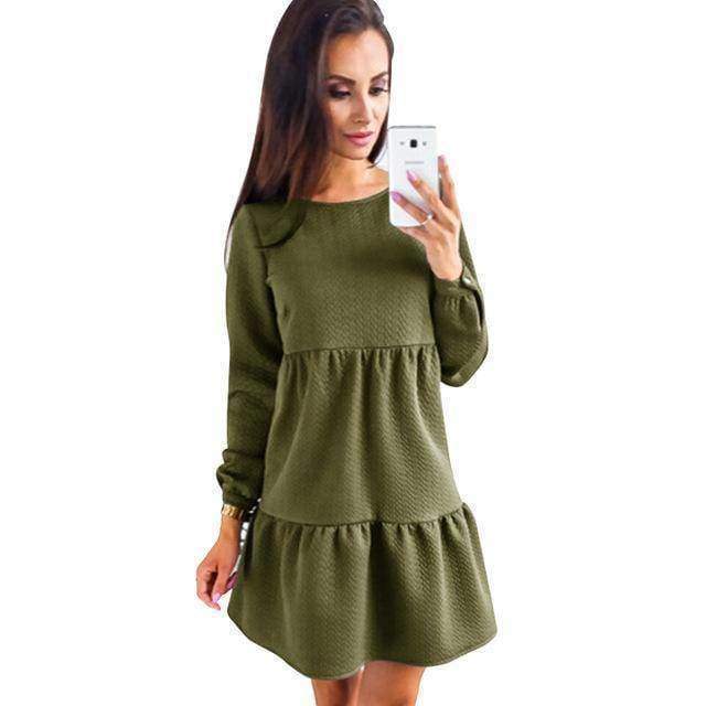 Clothing green / S (US 4) Long Sleeve Shirt / Mini Dresses  (US 4-16)
