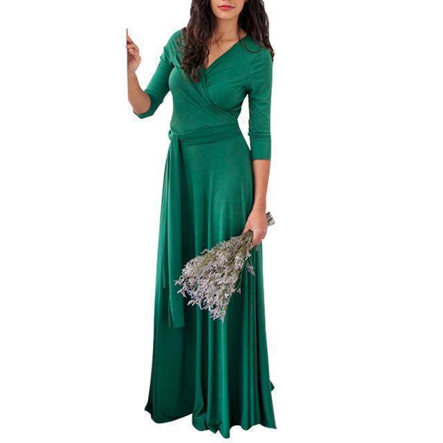 clothing Green / US 2 - 4 The Wonder Dress - Long Sleeve Design, Multi way, infinity convertible dreses,  Petite Sizes (US 2- 10)